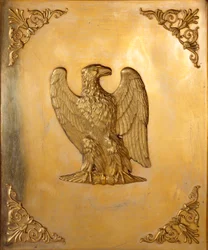 Zdobené víko císařské orlice, symbol císaře Napoleona I. (1769-1821) realizoval Jean Baptiste Isabey (1767-1855) 1814 Soukromá sbírka