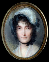 Portrét Laetitie Bonapartové (Letizie Marie Ramolino) (1750-1836), matky Napoleona Bonaparta. Miniatura na slonovině, 19. století. Výška 0,37 x 0,29 m.
