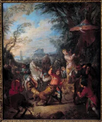 Čínský lovecký obraz od Jean Baptiste Pater