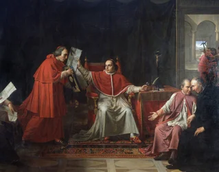 Podpis konkordátu mezi Francií a Svatým obležením (Saint Siege), papežem Piem VII. (1742 - 1823), 15. srpna