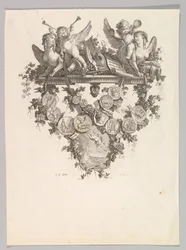 Viněta se sfingami a Putti, 1779.
