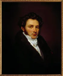 Portrét hraběte Louise Marchanda (1791-1876) první komorník Napoleona I. v letech 1814 až 1821. obraz Mauzaisse Jean Baptiste (1784-1844). h s/t 0,74 x 0,6 m. Malmaison. Zámecké muzeum