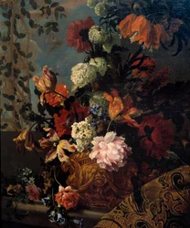 Zátiší květin Obraz Jean Baptiste (Jean-Baptiste) Monnoyer (1634-1699) 17. století Sun. 1,13x1 m Marseille, Musee des Beaux Arts