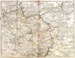 Mapa Porýní-Falc a části Bavorska (Německo) (rytina