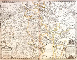 Mapa oblasti Nancy (Francie) (rytina