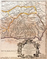 Mapa provincie Granada (Španělsko) (rytina