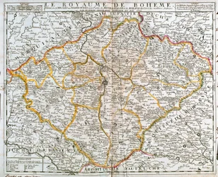 Mapa Českého království (Česká republika) (rytina)