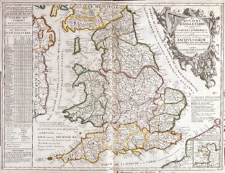 Mapa Anglického království za vlády Jakuba II. (rytina