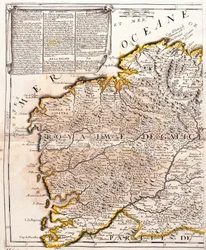 Mapa království Galicie (Španělsko) (rytina