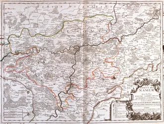 Mapa provincie Namur (Belgie) (rytina