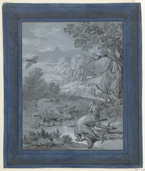 Vlk a lovec / Le Loup et le Chasseur Ilustrace k bajkám od Jean de la Fontaine (název série)
