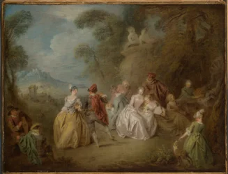 Dvorská scéna v parku