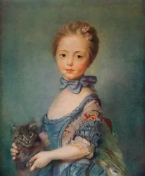 Dívka s kotětem, kolem roku 1743