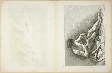Figura (recto a verso), z Druhé knihy postav akademií, částečně vyrytých profesory Královské akademie