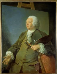 Portrét malíře Jean Baptiste Oudry (1686-1755) Obraz Jean-Baptiste Perroneau (Jean Baptiste Perronneau) (1715-1783) 18. století Slunce 1,31x1,05 m