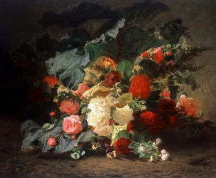 Květinové složení. Obraz od Jeana Baptista Robieho (1821-1910) Soukromá sbírka.
