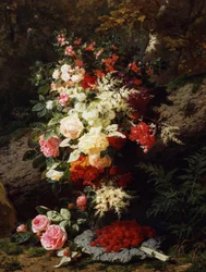 Zátiší s malinami. Obraz Jeana Baptista Robieho (1821-1910) Soukromá sbírka.
