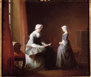 Dobré vzdělání. Obraz Jean Baptiste Simeon Chardin (1699-1779)