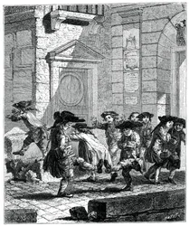 Exit from the College, 1885.