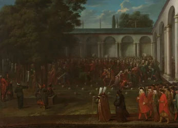 Cornelis Calkoen na cestě k audienci se sultánem Ahmedem III., kolem 1727-30