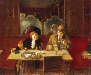 V kavárně, pijáci absintu, kolem roku 1909