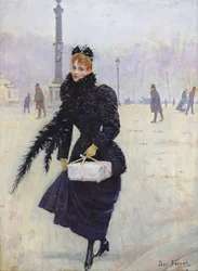 Pařížanka na náměstí Place de la Concorde, kolem 1890