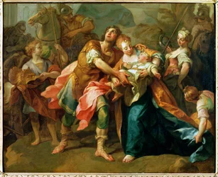 Hector se loučí se svým synem a Andromache