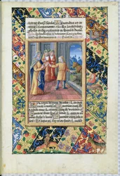Paní Lat. Q.v.I.126 f.22 Josef vykládá faraónovy sny, z "Knihy hodin Ludvíka d