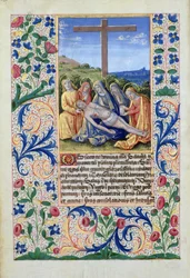 paní Lat. Q.v.I.126 f.91v The Lamentation, from Book of Hours of Louis dOrleans, 1469
