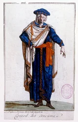 Ilustrace znázorňující uniformu člena Directoire, Directory