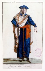 Uniforma člena francouzské Státní rady z roku 1795 v období direktoria