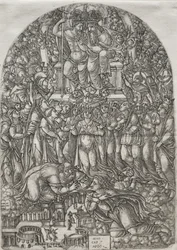 Apokalypsa: Nespočetný zástup, který stojí před trůnem, 1555.