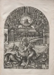 Apokalypsa: Anděl ukazuje svatého Jana fontánu živé vody, 1546-1556.