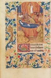 Ms Latin 13305 fol.88v The Death of the Virgin, from 
