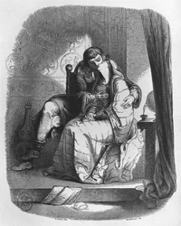 Líbání Heloise a Abelarda, ilustrace z 