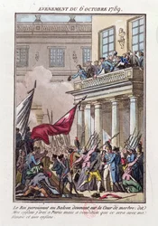 Ludvík XVI. se 6. října 1789 objevil na balkóně ve Versailles, aby řekl pařížskému davu, že pojede do Paříže pod podmínkou, že jeho manželka a rodina pojedou s ním