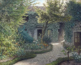 ""Dům Theodora Rousseaua (1812-1867) v Barbizonu"" (Dům Theodora Rousseaua v Barbizonu) Obraz Jeana Francoise (Jean-Francois) Millet (1814-1875) Soukromá sbírka