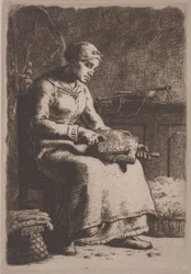 The Wool Carder, c.1856 (lept)