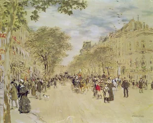 Pavillon de Hanovre a Boulevard des Italiens, Paříž, po roce 1870 (kvaš a wc na papíře)