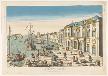 Pohled na radnici a přístav v Marseille Le port de Marseille (název na objektu)