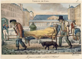 Invalida převážený do nemocnice, ze série "Tableaux de Paris", kolem roku 1820