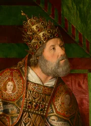 Svatý Petr, detail. Triptych mistra z Moulins