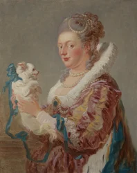 Žena se psem, kolem roku 1769 (olej na plátně)