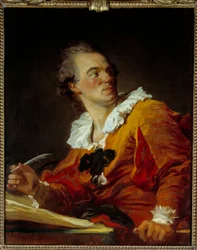 Inspirace Portrét cizince. Obraz Jean Honore Fragonard (1732-1806) 18. století Sun. 0,8x0,64 m - Inspirace, portrét anonymního muže, Obraz Jean Honore Fragonard (1732-1806)