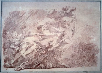 Minerva trhá mladého prince z volupte Sanguine Jean Honore Fragonard (1732-1806) 1774 Besancon, Museum of Fine Arts