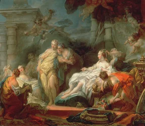 Psyché ukazuje svým sestrám dary od Kupida, 1753