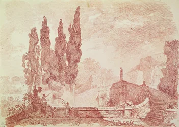 Schodiště v zahradách Villa d