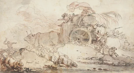 Zastavený vozík, 1759
