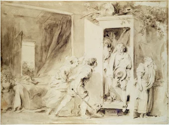 The Surprised Lover, 1755 (předkresba hnědou tužkou nad křídou)