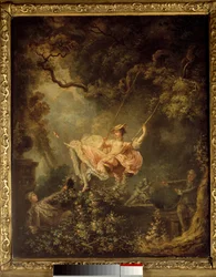 Houpačka. Obraz Jeana-Honoré Fragonarda (1732-1806)